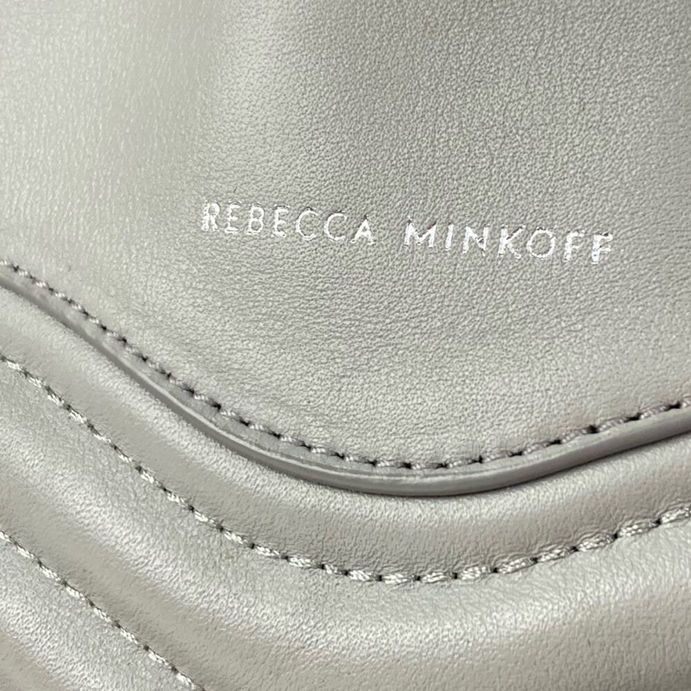 REBECCA MINKOFF Leather m.a.b. Quilted Wave Satchel Shoulder Bag in Perlo - Picture 8 of 16
